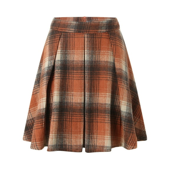 Aueoeo Women Skirts Elastic Waist Uniform Tennis Casual Skirt Plaid Printed Pleated Skirts Y2k Fashion Mini Skirt