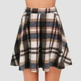 thumbnail image 1 of Aueoeo Women Skirts Elastic Waist Uniform Tennis Casual Skirt Plaid Printed Pleated Skirts Y2k Fashion Mini Skirt, 1 of 8