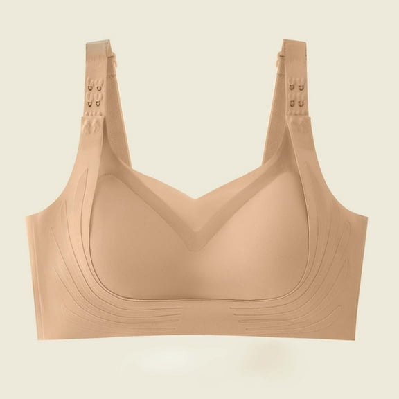 Aueoeo Women Sport Bras Elegant Yoga Bras Gathering Comfy Bra Push Up Thin Bras with Adjustable Straps