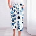thumbnail image 1 of Aueoeo Women's Boho Linen Printed Loose Capris Pants Fashion Straight Leg Pants Lightweight Breathable Cropped Pants, 1 of 5
