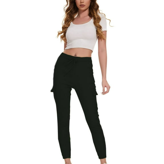 Aueoeo Women's Cargo Pants Lightweight Joggers Pants with Elastic Waist Outdoor Hiking Athletic Pants Casual Sweatpants