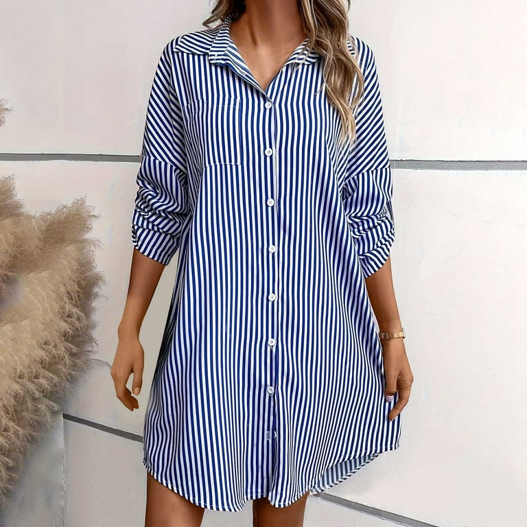 Casual Print Buttons Turndown Collar Long Dresses Casual Print Buttons Turndown Collar Long Dresses