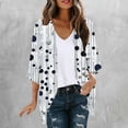 thumbnail image 1 of Aueoeo Women's Daily Printed Open-Front Casual Cardigan with 3/4 Sleeve – Stretchy Cover-Up Tops for Springtime and Summer (S-Xxl),White,M, 1 of 5