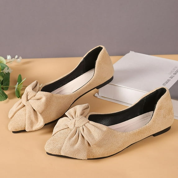Aueoeo Women's Fashion Shoes Casual Solid Color Bowknot Shoes French Flat Shoes Hollow Out Beach Outdoor Shoes