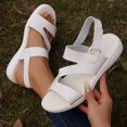 thumbnail image 1 of Aueoeo Women's Flat Sandals Artificial Leather Open Toe Shoes Ankle Buckle Strap Shoe Dressy Comfortable Shoe, 1 of 9