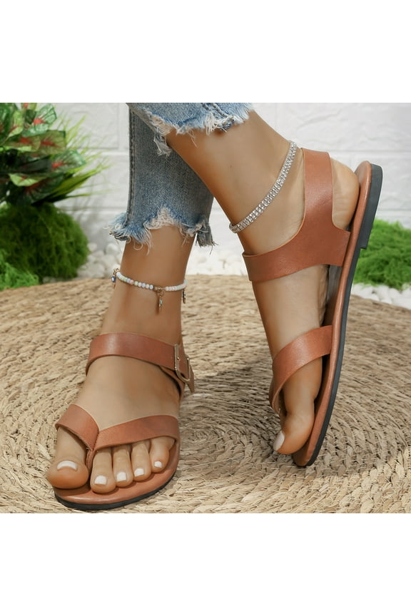 Women's Flat Sandals Fisherman Strappy Sandals Ankle Strap Sandals Flip Flops Clip Toes Fashion Walking Shoes