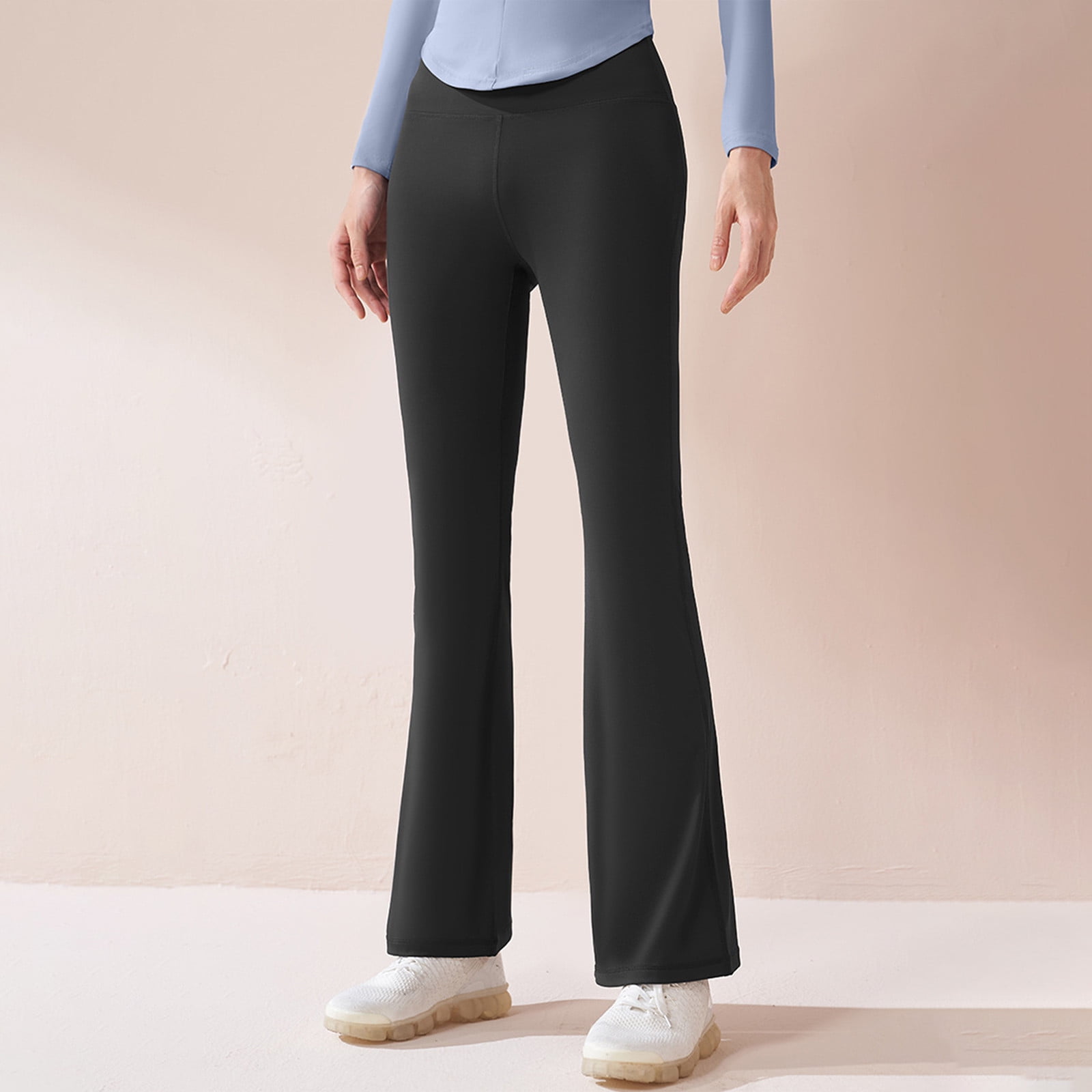 Women's Fleece Lined Yoga Pants - Water Resistant High Waist Flare Leggings