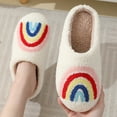 thumbnail image 1 of Aueoeo Women's House Slippers, Rainbows Warm Winter Cotton Slippers for Women Indoor Home Bedroom Soft Plush Fuzzy Slippers Ladies Slip on Shoes, 1 of 8
