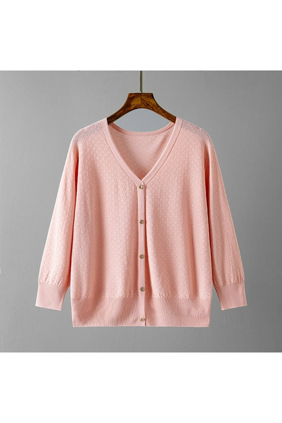 Women's Long Sleeve Cardigan,Black Cardigan for Women Women's Casual Leopard Print V-Neck Knitted Button Long Sleeved Cardigan Sweater Top Coat Top Plus Size Cardigan On Clearance