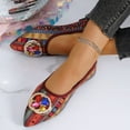thumbnail image 1 of Aueoeo Women's Pointed Toe Flat Shoes Fashionable Casual Ethnic Style Colorful Printed Rhinestone Work Shoes, 1 of 9
