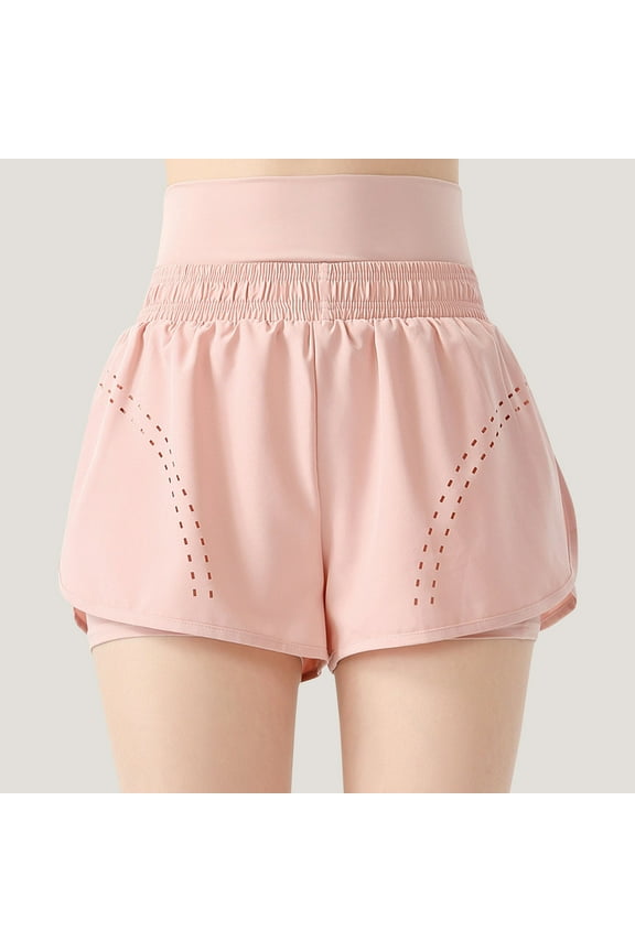 Women's Running Shorts 2 in 1 Workout Shorts High Waisted Lightweight Breathable Shorts for Gym Yoga Tennis Hiking