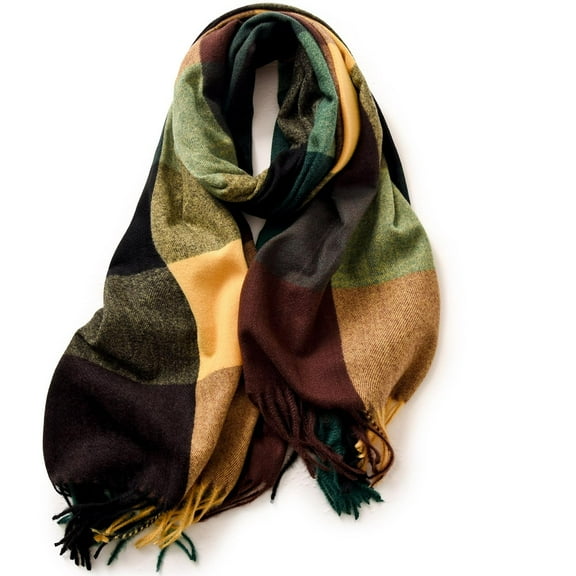 Aueoeo Women's Scarf, Women's Scarves Color Block Fashionable Soft Friendly Scarf Warm Thick Wool Scarf Winter Scarf