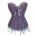 thumbnail image 1 of Aueoeo Women's Shapewear, Butt Lifter Shapewear Tummy Control Womens Sexy Vintage Gothic Party Floral Lace Up Slim Corset Bustier Tube Tops, 1 of 7