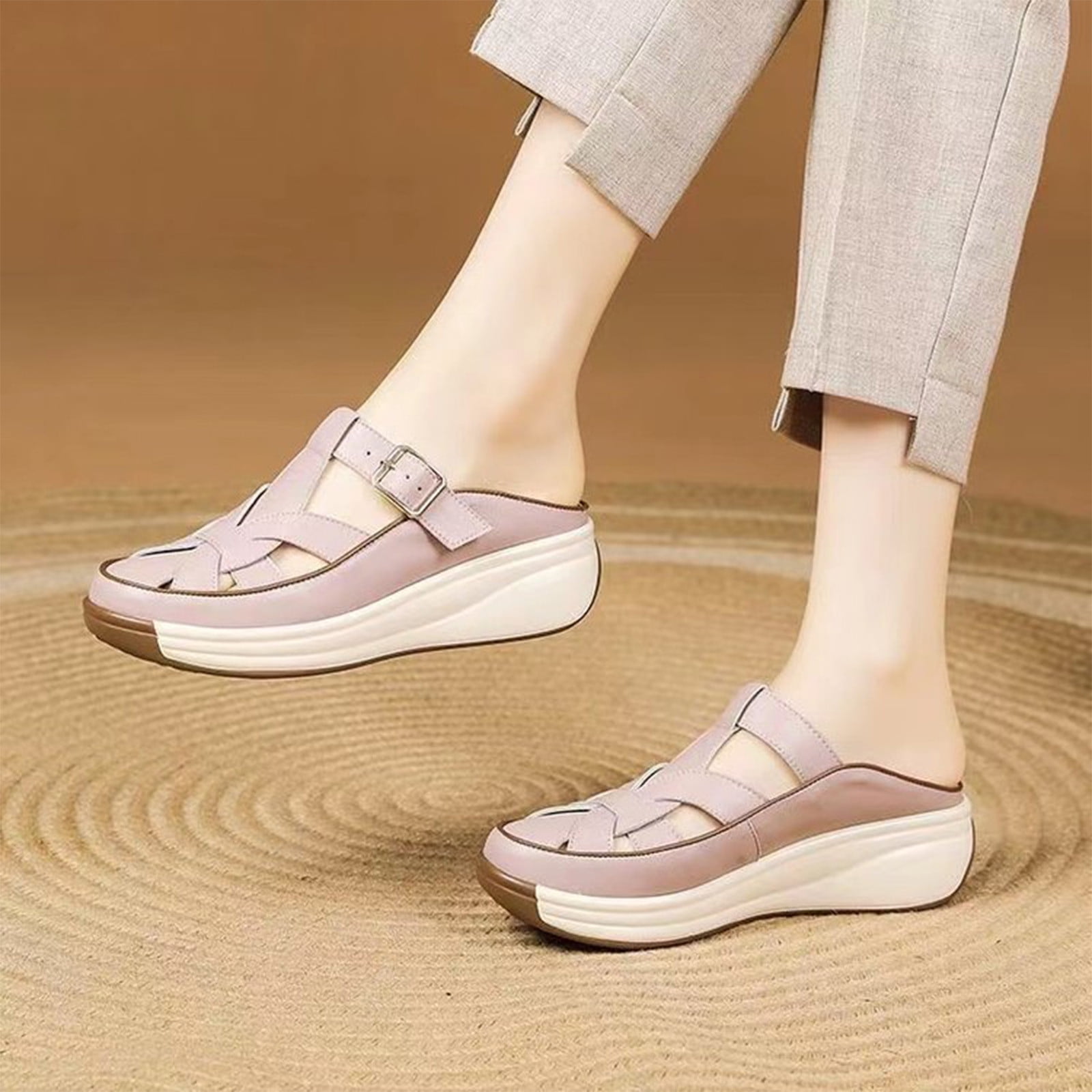 Women’s Slip On Platform Sandals with Open Toe