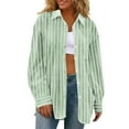 thumbnail image 1 of Aueoeo Women's Striped Button Up Shirts Casual Long Sleeve Loose Collared Blouses Daily Lightweight Tops, 1 of 6