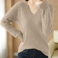 thumbnail image 1 of Aueoeo Women's Thin Sweater Soft Comfortable Long Sleeve Pullover Sweater Solid Color Lightweight Knit Tops, 1 of 6