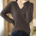 thumbnail image 1 of Aueoeo Women's Thin Sweater Soft Comfortable Long Sleeve Pullover Sweater Solid Color Lightweight Knit Tops, 1 of 7