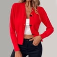 thumbnail image 1 of Aueoeo Women's V Neck Sweater Long Sleeve Open Front Cardigan Sweater Fall Winter Knit Coats With Bow Buttons Red L, 1 of 6