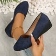 thumbnail image 1 of Aueoeo Women's Wedge Heel Shoes Slip On Casual Round Toe Ballets Shoes Comfort Fashion Trendy Shoes Girls Dress Shoes, 1 of 8