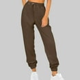 thumbnail image 1 of Aueoeo Women's Workout Pants Sweatpants High-Waisted Athletic Drawstring Tapered Pants With Pockets Brown XX-Large, 1 of 8