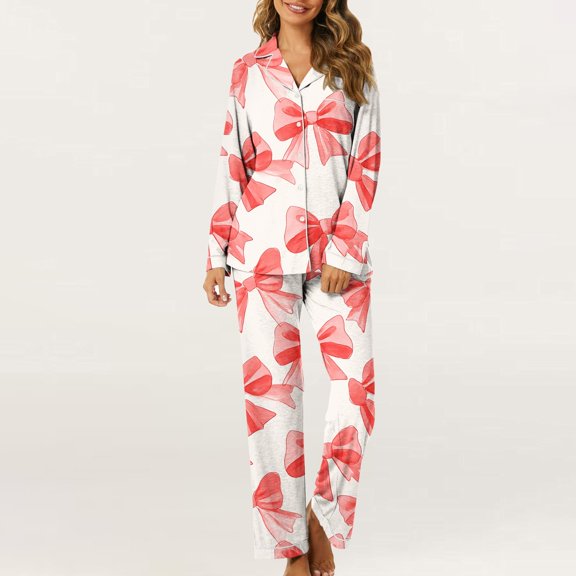 Aueoeo Womens 2 Piece Set Long Sleeve Loungewear Set Graphic Printed Jogger Set Pjs Set Trendy Matching Set