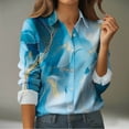 thumbnail image 1 of Aueoeo Womens Boho Printed Dressy Tops Casual Business Work Long Sleeve Shirts V Neck Flowy Blouses Trendy Outfits, 1 of 5