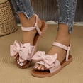 thumbnail image 1 of Aueoeo Womens Bowknot Sandals Shoes Comfortable Walking Casual Summer Beach Shoes Dress Ankle Elastic Flats Shoes, 1 of 9