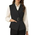 thumbnail image 1 of Aueoeo Womens Casual Cardigan Vests Open Front Sleeveless V Neck Business Jacket Solid Color Waistcoat, 1 of 9