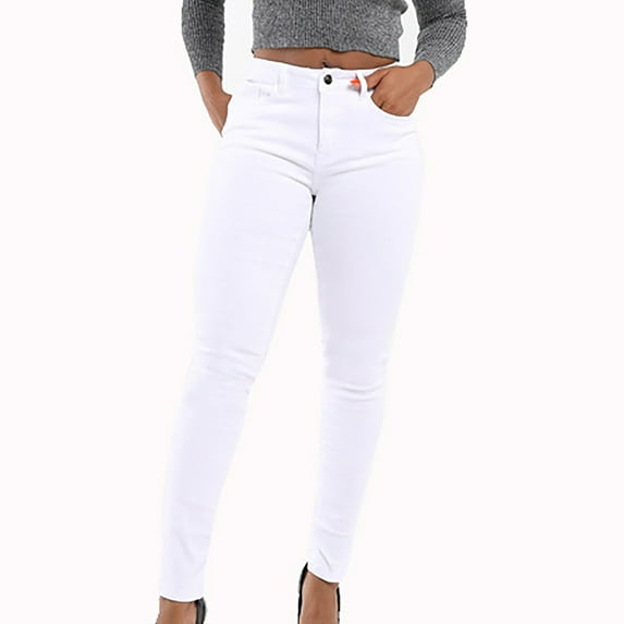 Aueoeo Womens Classic High Waisted Skinny Jeans Stretch Butt Lifting Jeans Slim Fit Denim Pants Trousers