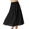 thumbnail image 1 of Aueoeo Womens Flowy Pleated Skirts A Line Elastic High Waisted Midi Skirt Bohemian Vintage Long Skirt Black L, 1 of 5