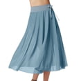 thumbnail image 1 of Aueoeo Womens Flowy Pleated Skirts A Line Elastic High Waisted Midi Skirt Bohemian Vintage Long Skirt Dark Blue M, 1 of 4
