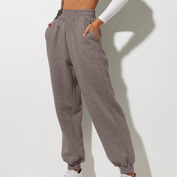 Aueoeo Womens High Waisted Sweatpants Athletic Joggers with Pockets, Womens Lounge Pants Casual Trousers