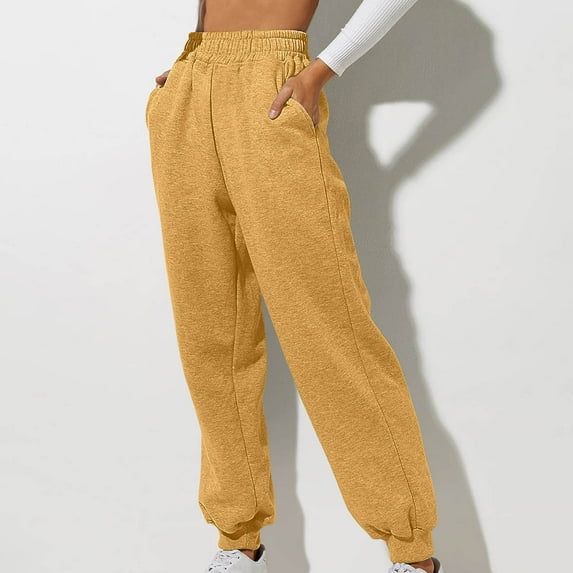 Aueoeo Womens High Waisted Sweatpants Athletic Joggers with Pockets, Womens Lounge Pants Casual Trousers
