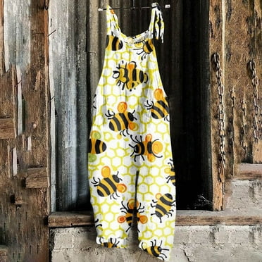 Aueoeo Womens Jumpsuits 2024 Casual Sleeveless Romper Long Casual Loose Pants Overalls Baggy Rompers Jumpsuits with Pockets On Clearance