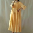 thumbnail image 1 of Aueoeo Womens Long Sleeve Summer Dress, Women Casual Loose Bohemian Dresses with Pockets Crewneck 3/4 Sleeve Fall Beach Swing Long Maxi Dress, 1 of 5