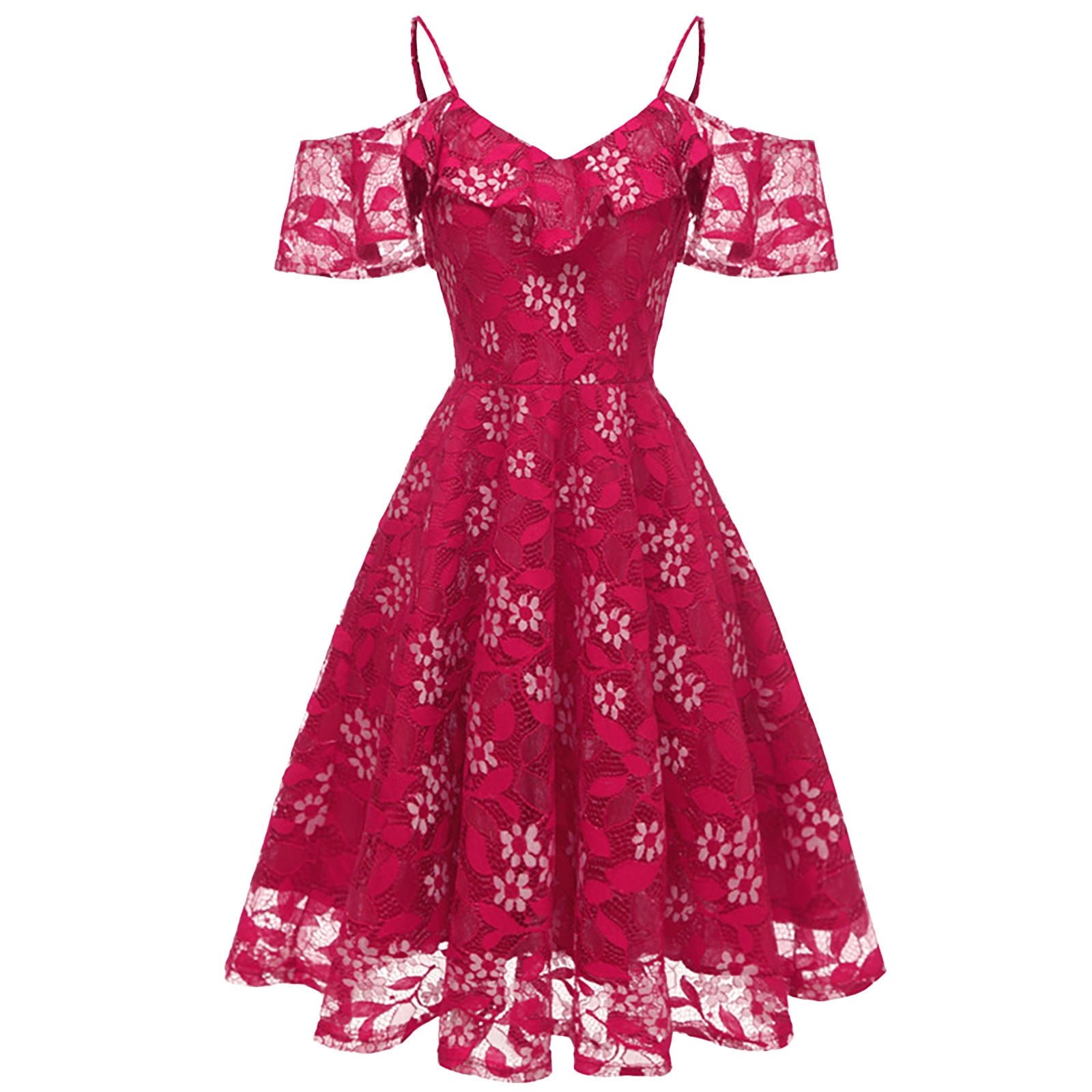 red off shoulder floral lace maxi dress Red Off-Shoulder Embellished Mesh Corset Top Dress – Aquarius Brand main image 0