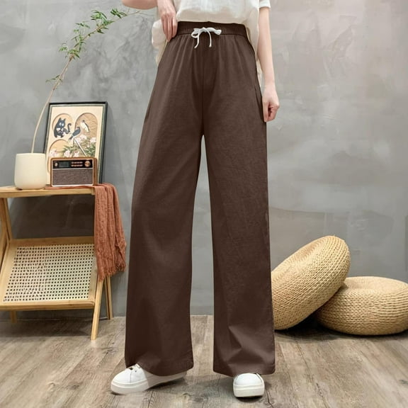 Aueoeo Womens Pants Cargo Pants Fashion Waist Solid Color Pocket Casual Pants Womens Work Pants