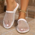 thumbnail image 1 of Aueoeo Womens Shoes House Shoes For Women Fashion Casual And Summer Beach Versatile Rhinestone Round Toe Closed Toe Flat Pers Dress Shoes, 1 of 9