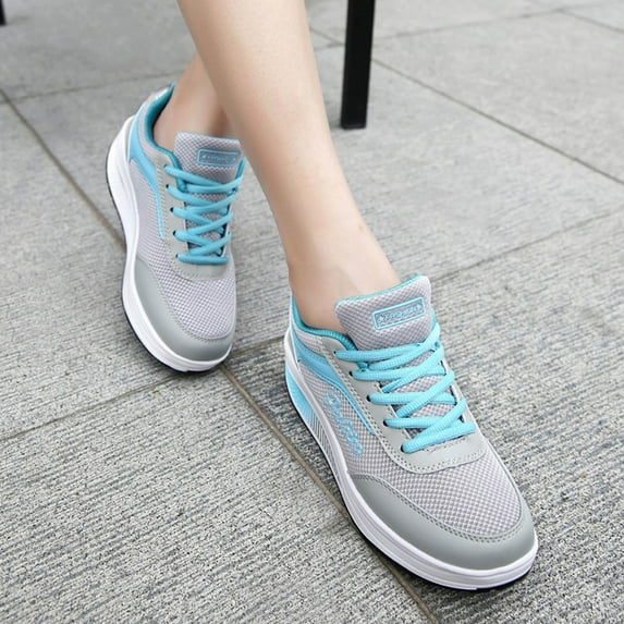 Aueoeo Womens Shoes Sneakers,Walking Sneakers for Women Shaking Shoes Mesh Increased Thick-Soled Travel Running Sports Shoes Women Athletic Fashion Sneakers On Clearance