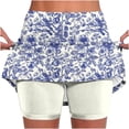 thumbnail image 1 of Aueoeo Womens Skorts Plus Size Skorts for Ladies Floral Printed High Waist Athletic Sports Pants Skirt Casual Shorts X-Large, 1 of 6