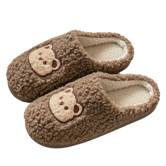 Aueoeo Womens Slippers with Arch Support, Women's Cute Fuzzy Slippers Warm Winter Slippers Soft Fleece Plush House Slippers for Indoor Outdoor
