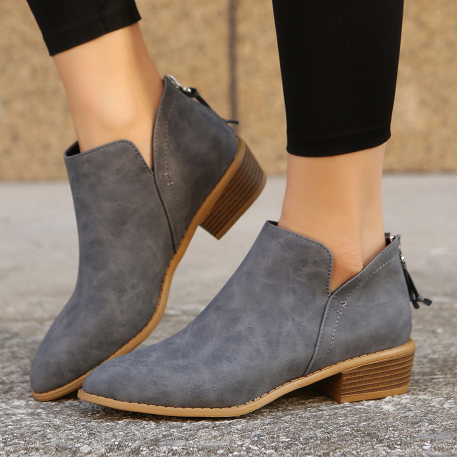 Buy Women's Ankle Boots Thick Heel Low Heeled Booties for Women Online at  desertcartINDIA