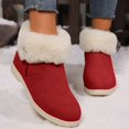 thumbnail image 1 of Aueoeo Womens Winter Flat Boots Furs Snow Boots Ankle Booties Fuzzy Warm Short Boots for Girl Side Zip Boots Red, 1 of 7