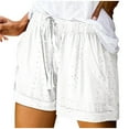 thumbnail image 1 of Aueoeo Work Out Shorts Gym for Women, Women Comfy Drawstring Plus Size Elastic Waist Shorts Summer Beach Lightweight Short Pants, 1 of 6
