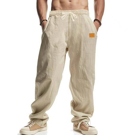 Aueoeo Work Pants For Men, Hiking Pants Men's Solid Color Solid Casual Outdoor Fashion Straight Type Beach Trousers Baseball Pants