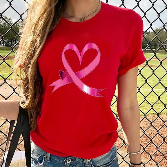 Aueoeo Workout Tank Top Woman Going Out Top For Women Ladies' Round-Neck Breast Printed Short-Sleeved T-Shirt Top Ladies Top