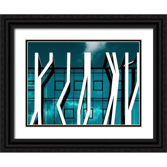 Auerbach, Markus 14x11 Black Ornate Wood Framed with Double Matting Museum Art Print Titled - abstract facade