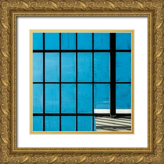 Auerbach, Markus 26x26 Gold Ornate Wood Framed with Double Matting Museum Art Print Titled - blue abstract