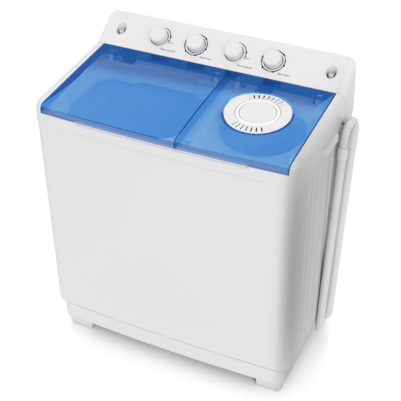 Auertech 46lbs Portable Washing Machine Compact Twin Tub Semi-Automatic Washer with Drain Pump
