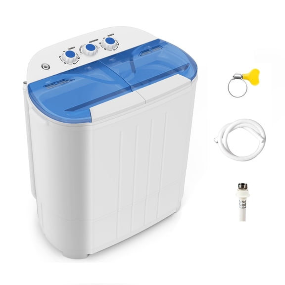 Auertech 14.5lbs Portable Washing Machine Compact Twin Tub Semi-Automatic Washer and Spin Dryer Combo